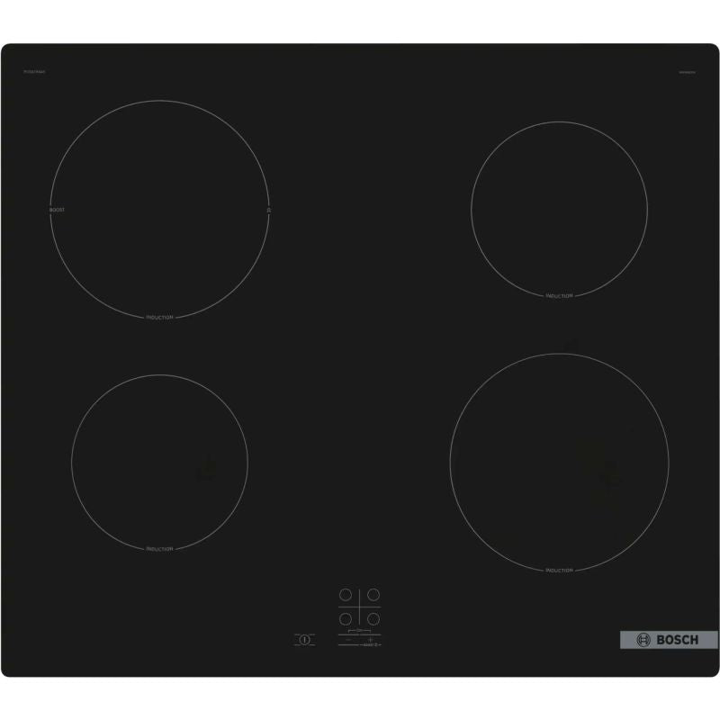 Bosch PUG61RAA5B Series 2 60cm 4 Zone Induction Hob with Plug - Black
