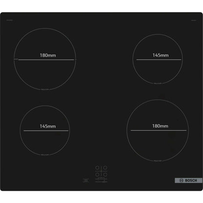 Bosch PUG61RAA5B Series 2 60cm 4 Zone Induction Hob with Plug - Black