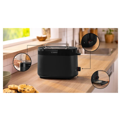 Bosch TAT2M123GB MyMoment 2 Slice Compact Toaster - Black