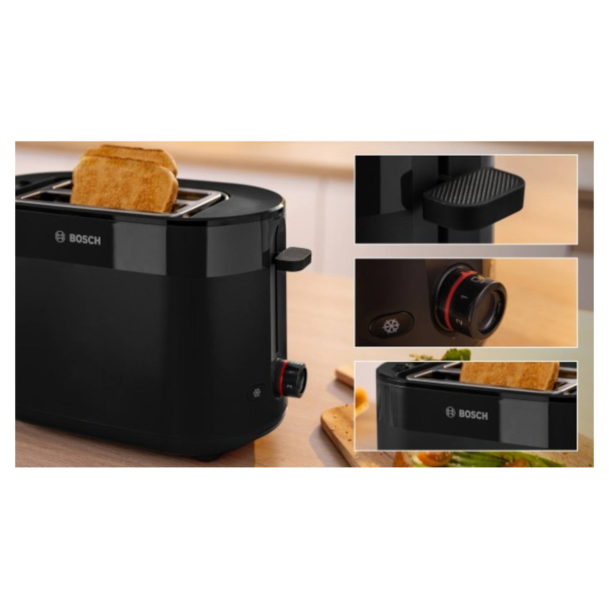Bosch TAT2M123GB MyMoment 2 Slice Compact Toaster - Black