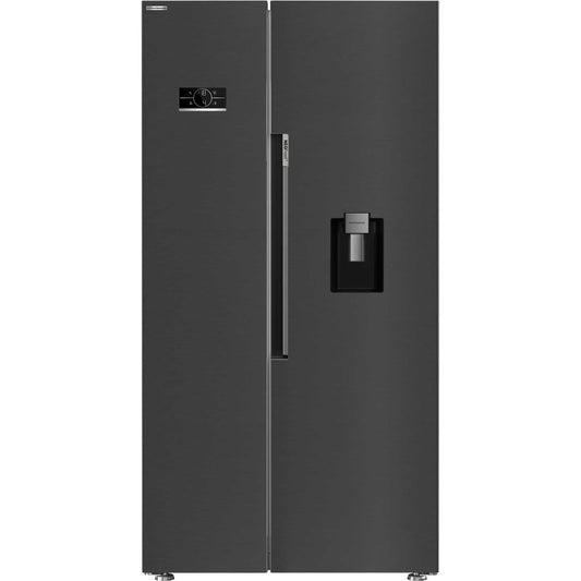 Beko American Style Fridge Freezer 50/50 NeoFrost - Black Steel - ASD2442VPZ