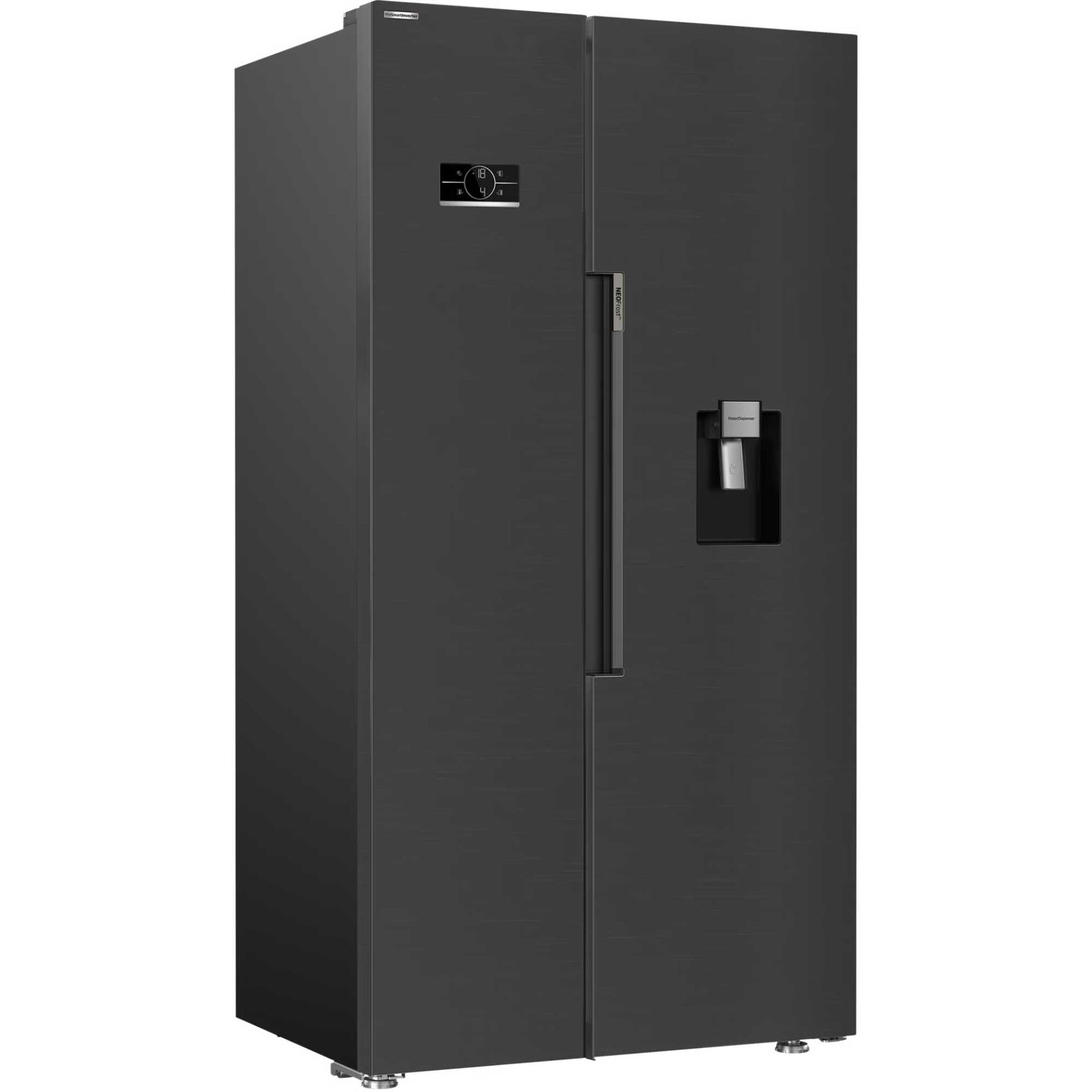 Beko American Style Fridge Freezer 50/50 NeoFrost - Black Steel - ASD2442VPZ