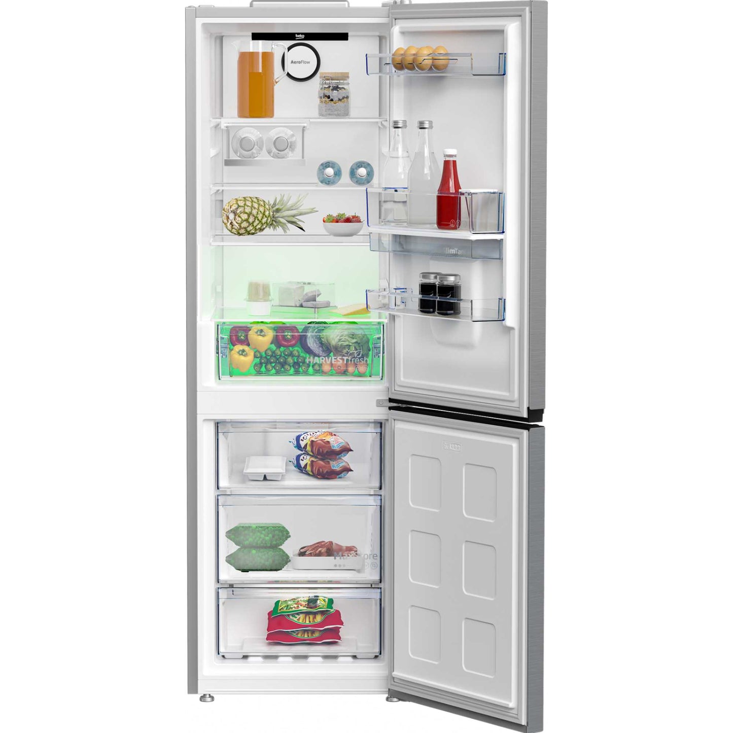 Beko Freestanding Fridge Freezer 70/30 AeroFlow Stainless Steel - CNB3G4686DVP