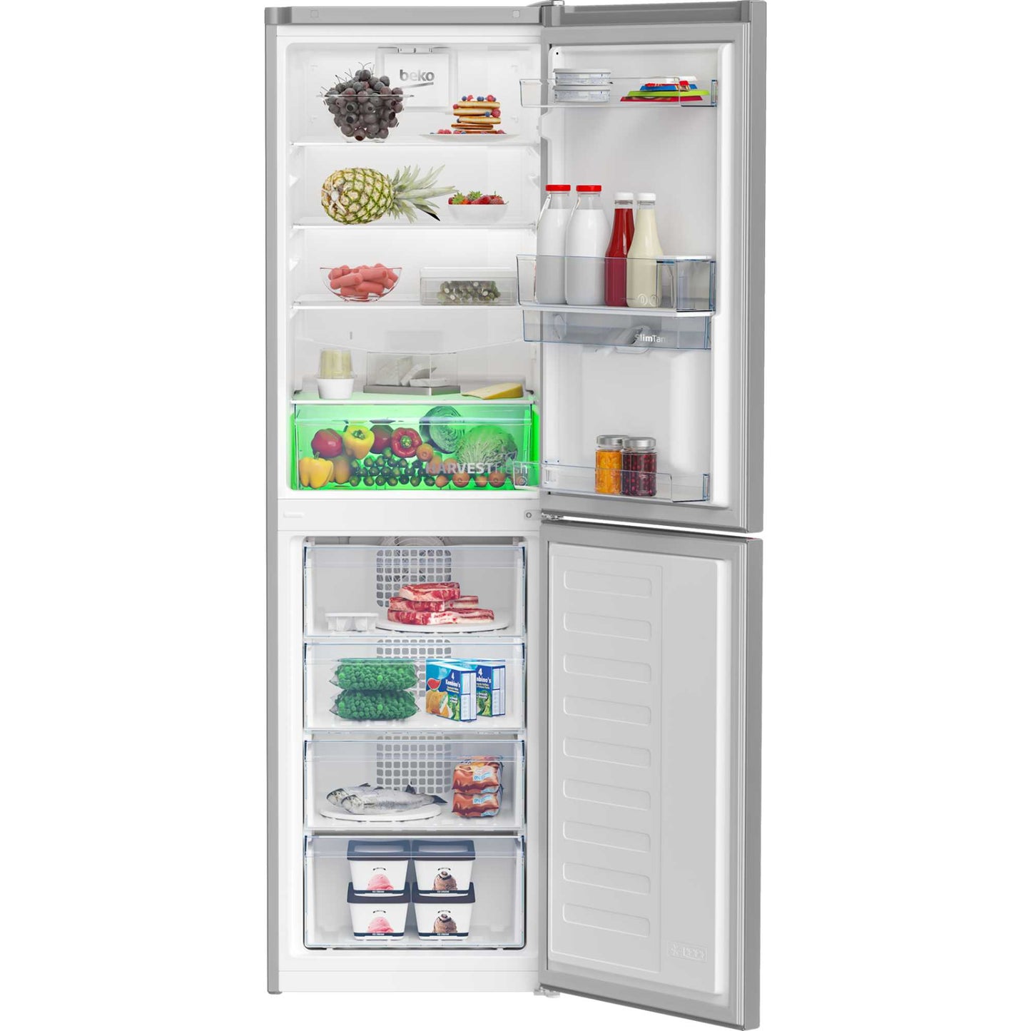 Beko Frost Free Fridge Freezer 64/40 No Frost - Silver - CNG4582DVPS