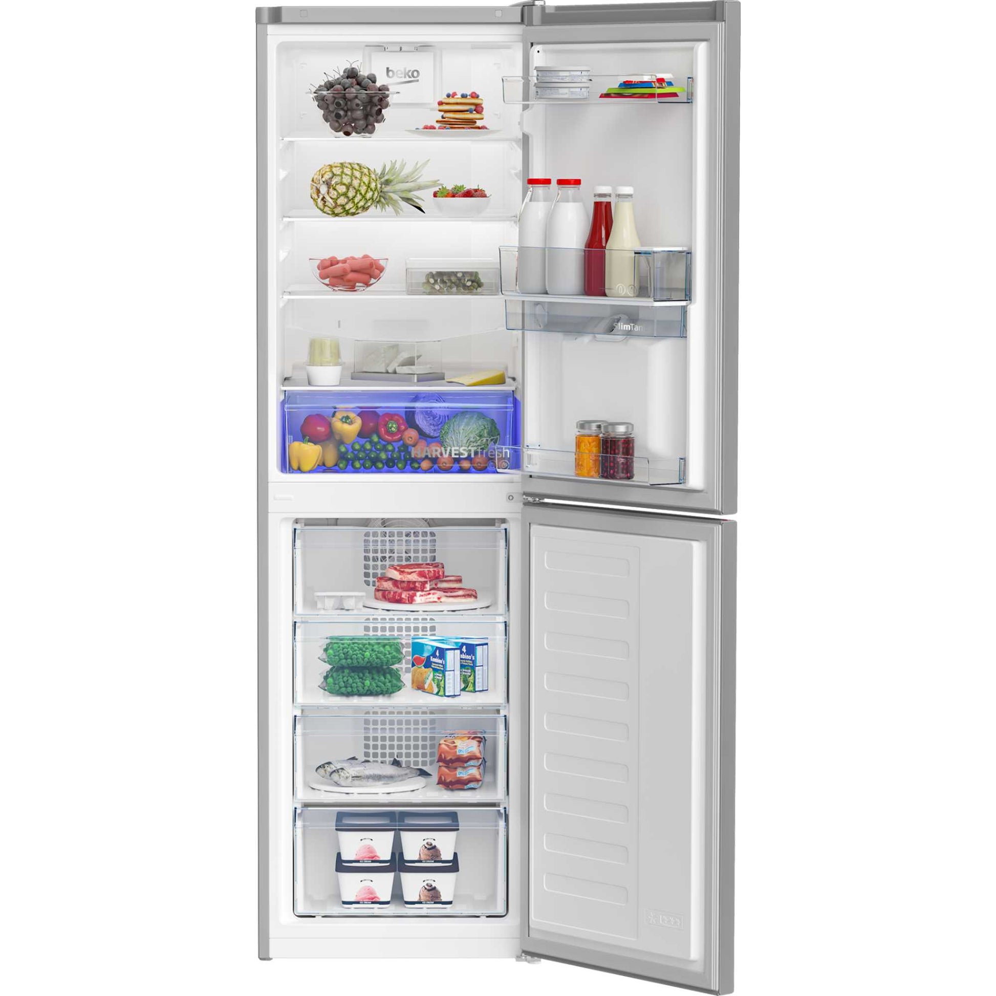 Beko Frost Free Fridge Freezer 64/40 No Frost - Silver - CNG4582DVPS
