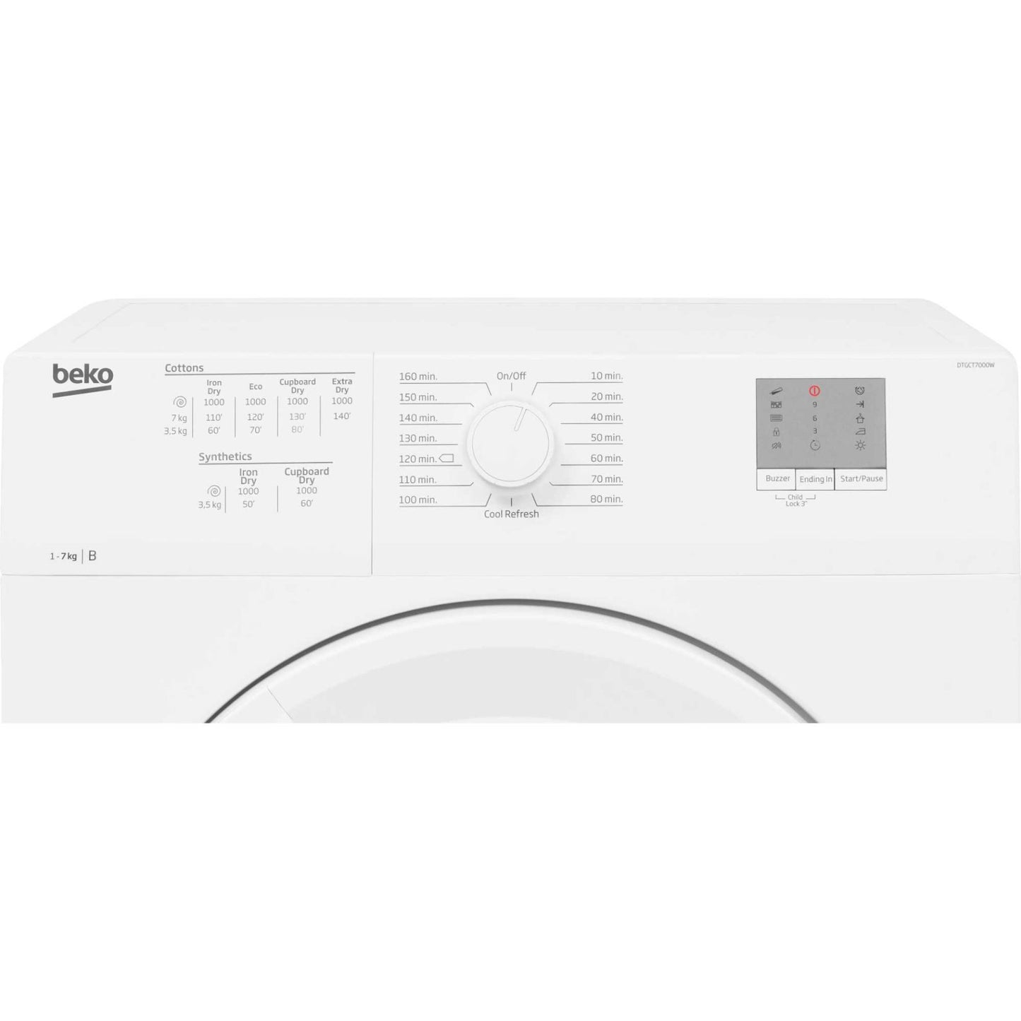 Beko DTGCT7000W 7kg Condenser Tumble Dryer - White