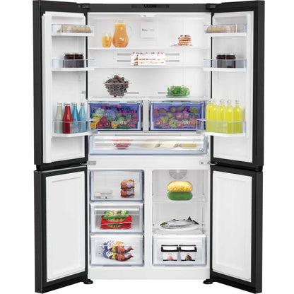 Beko American Style Fridge Freezer 50/50 NeoFrost - Black Steel - GN446224VPZ