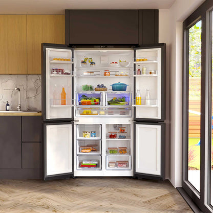 Beko American Style Fridge Freezer 50/50 NeoFrost - Black Steel - GN446224VPZ