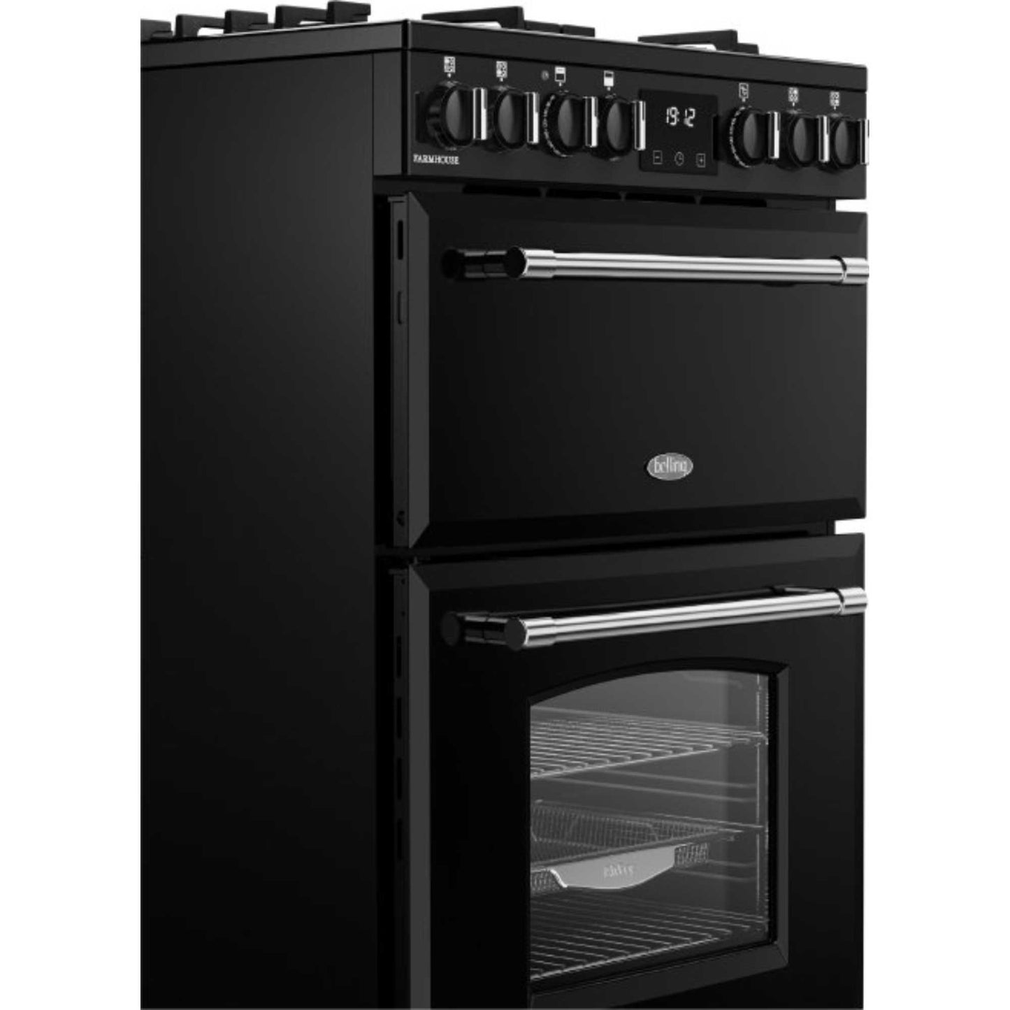 Belling Farmhouse 60DF Mini Range 60cm Dual Fuel Double Oven Cooker - MRAFHOUSE60DFBLK