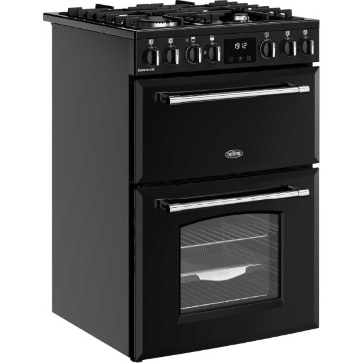 Belling Farmhouse 60DF Mini Range 60cm Dual Fuel Double Oven Cooker - MRAFHOUSE60DFBLK