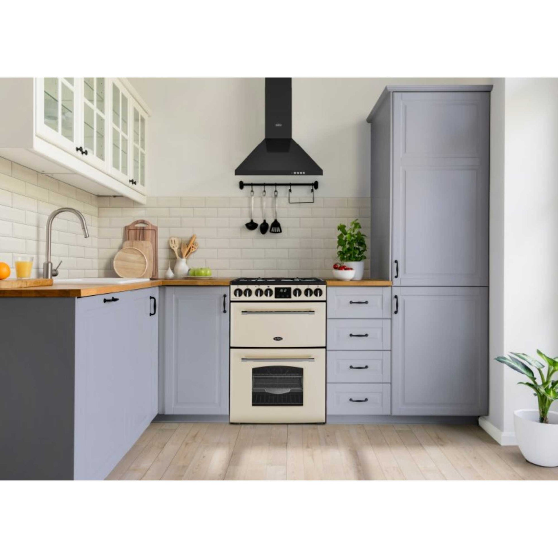 Belling Farmhouse 60DF Mini Range 60cm Dual Fuel Double Oven Cooker - MRAFHOUSE60DFCRM