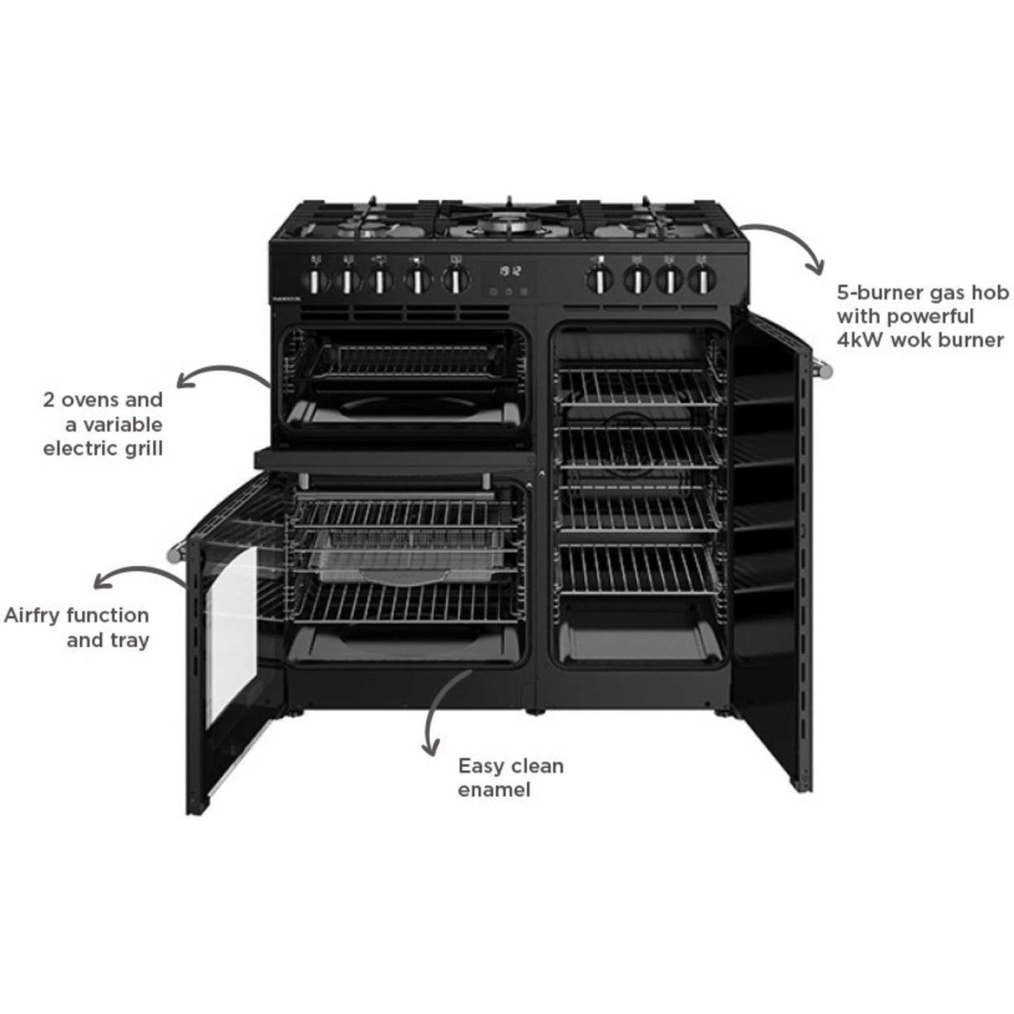 Belling Farmhouse 90DF 90cm Dual Fuel Range Cooker - 444411820