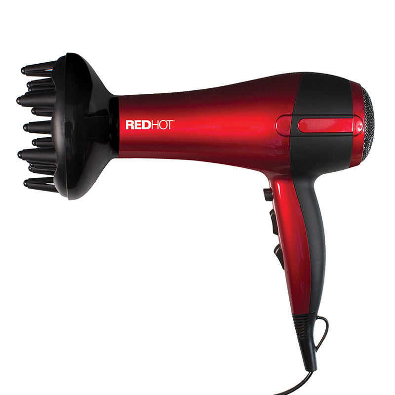 Red Hot Professional Hair Dryer - with Diffuser - 2200W