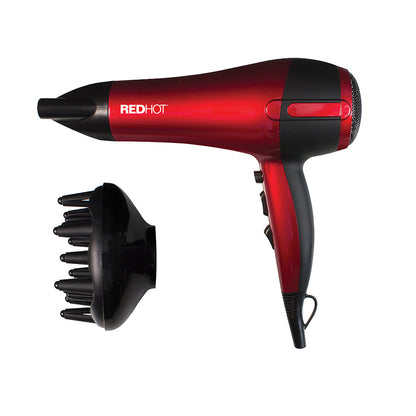 Red Hot Professional Hair Dryer - with Diffuser - 2200W