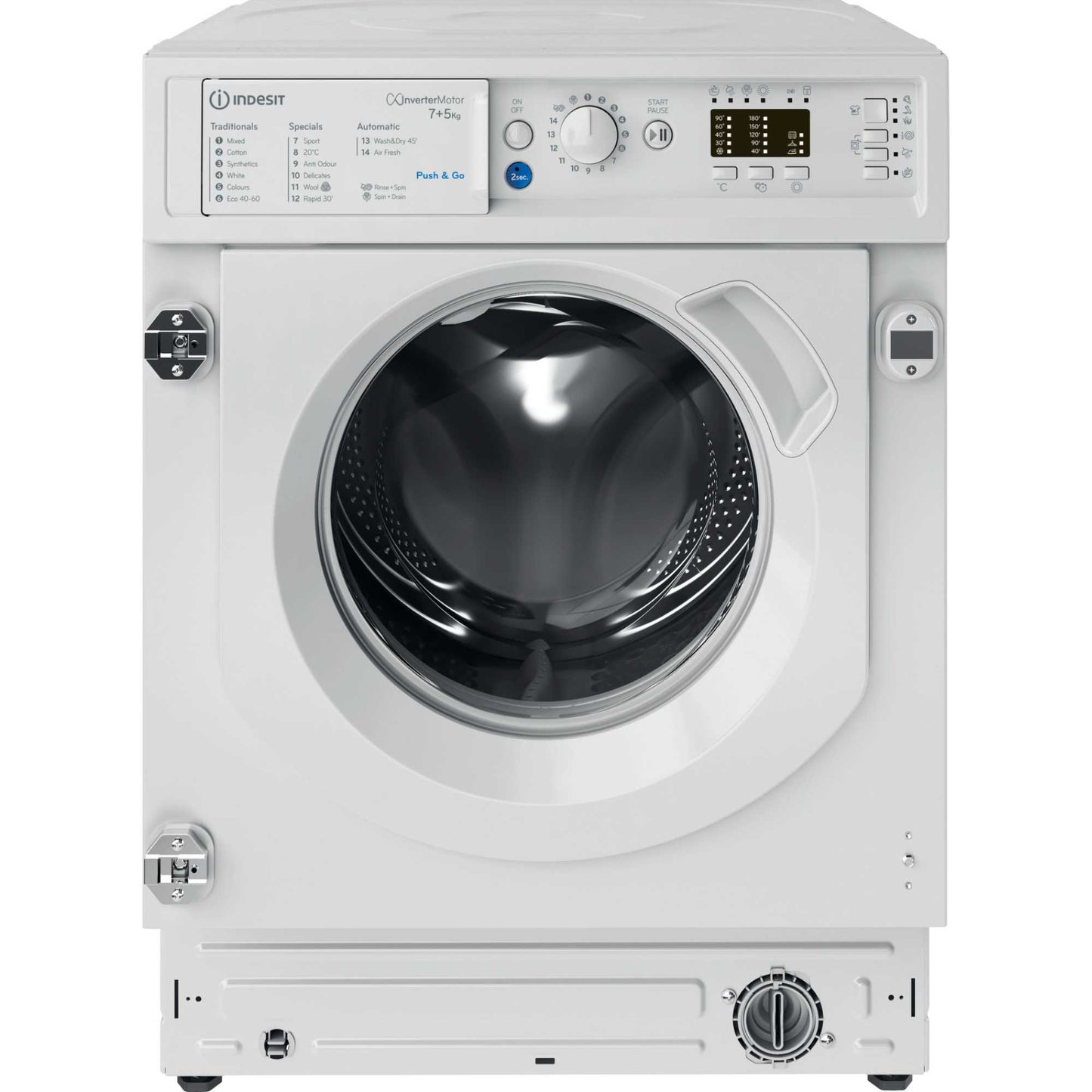 Indesit Push&Go 7kg Wash 5kg Dry 1400rpm Built-In Washer Dryer - BI WDIL 75148 UK