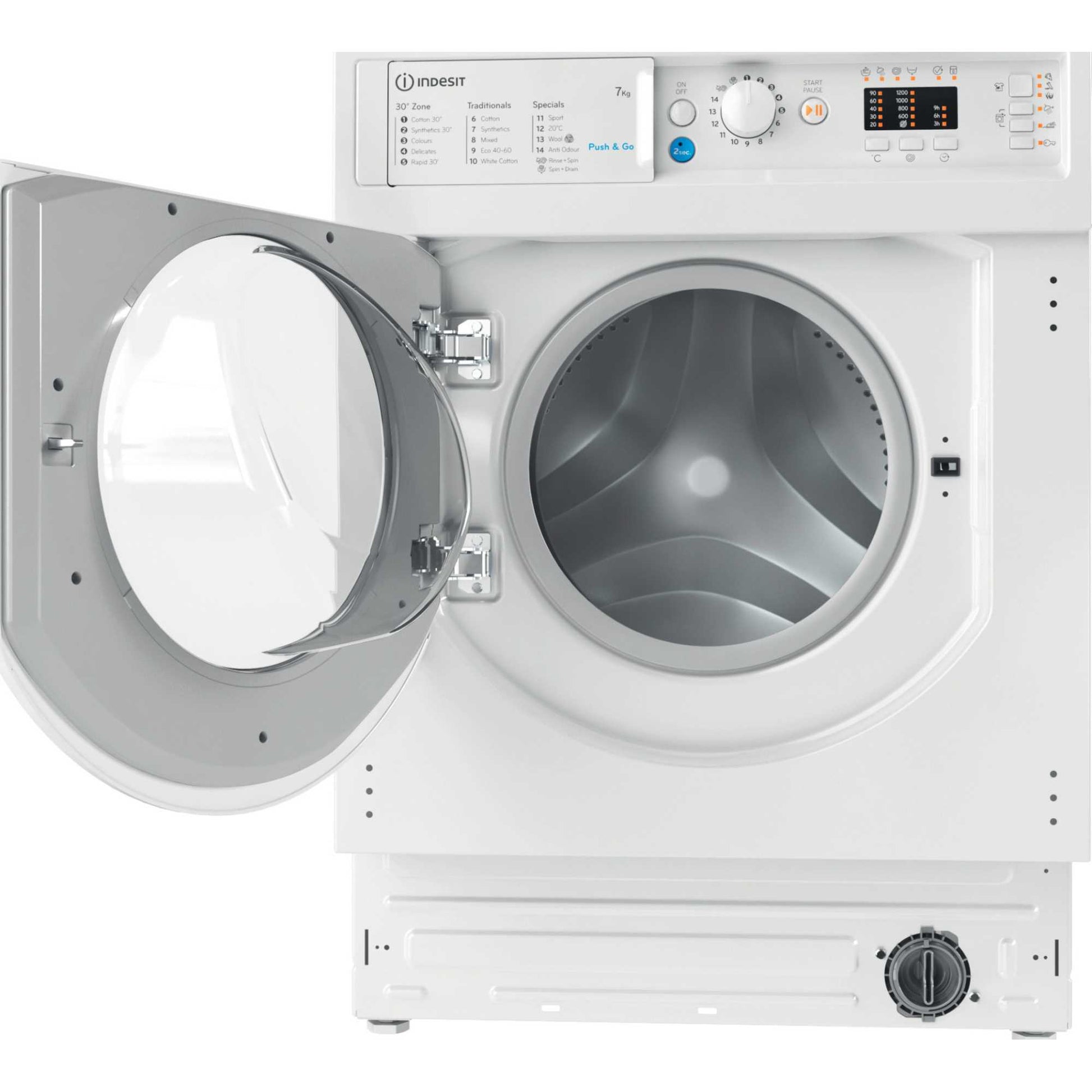 Indesit BI WMIL 71252 UK N Push&Go 7kg 1200rpm Built-In Washing Machine