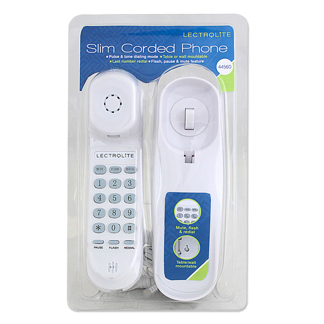 Serco Slimline Corded Telephone Wall Wht
