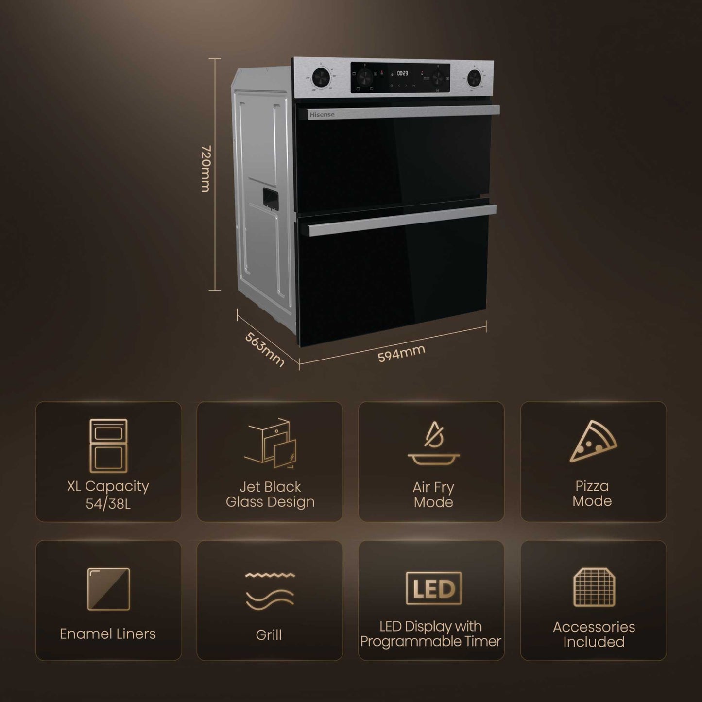 Hisense BUD714221CX Multi System Double Oven - Stainless Steel
