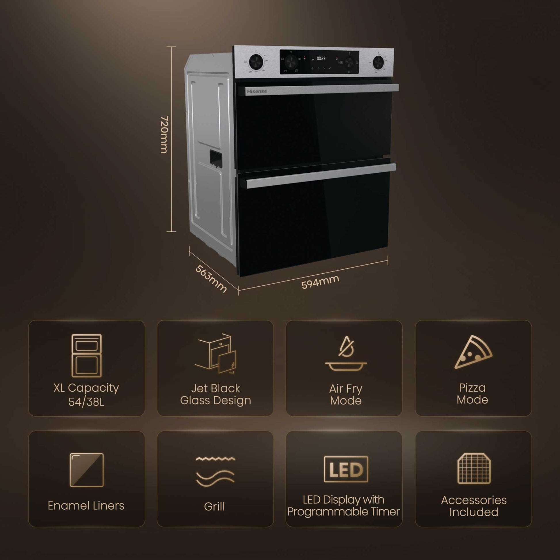 Hisense BUD714221CX Multi System Double Oven - Stainless Steel