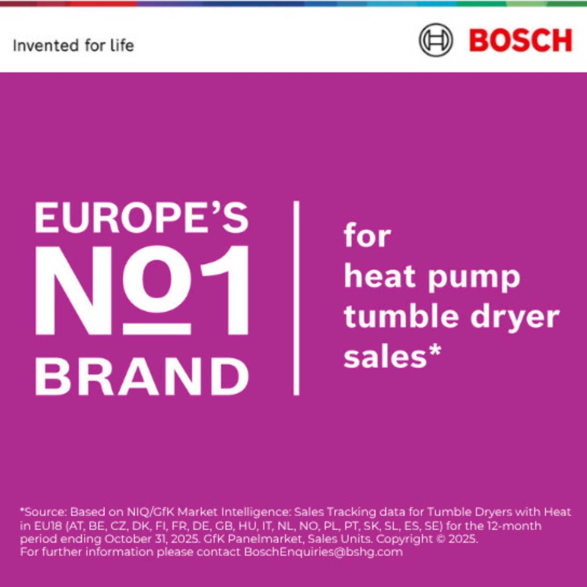 Bosch Series 6 9kg Heat Pump Tumble Dryer - WQG24502GB