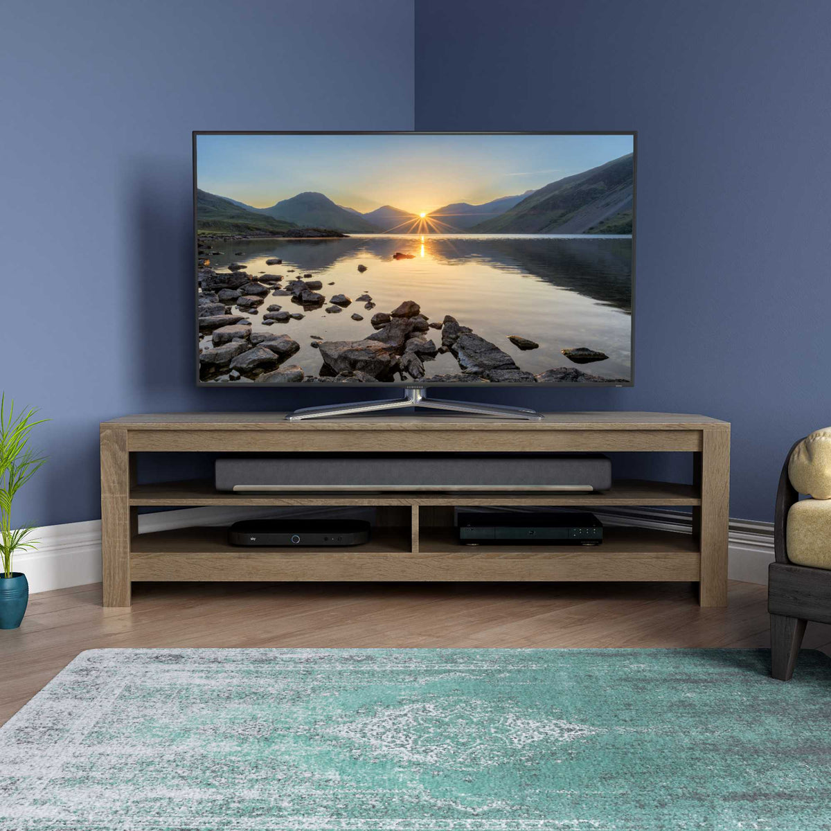 AVF CA140GO Calibre 140cm TV Stand - Rustic Sawn Oak