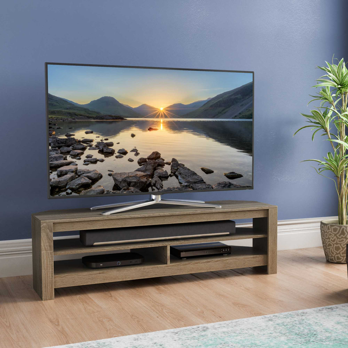 AVF CA140GO Calibre 140cm TV Stand - Rustic Sawn Oak