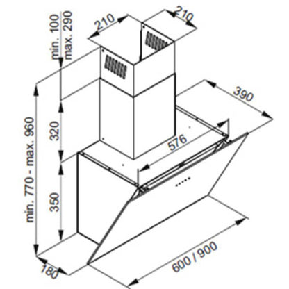 CDA EGA60BL 60cm Built-in Cooker Hood