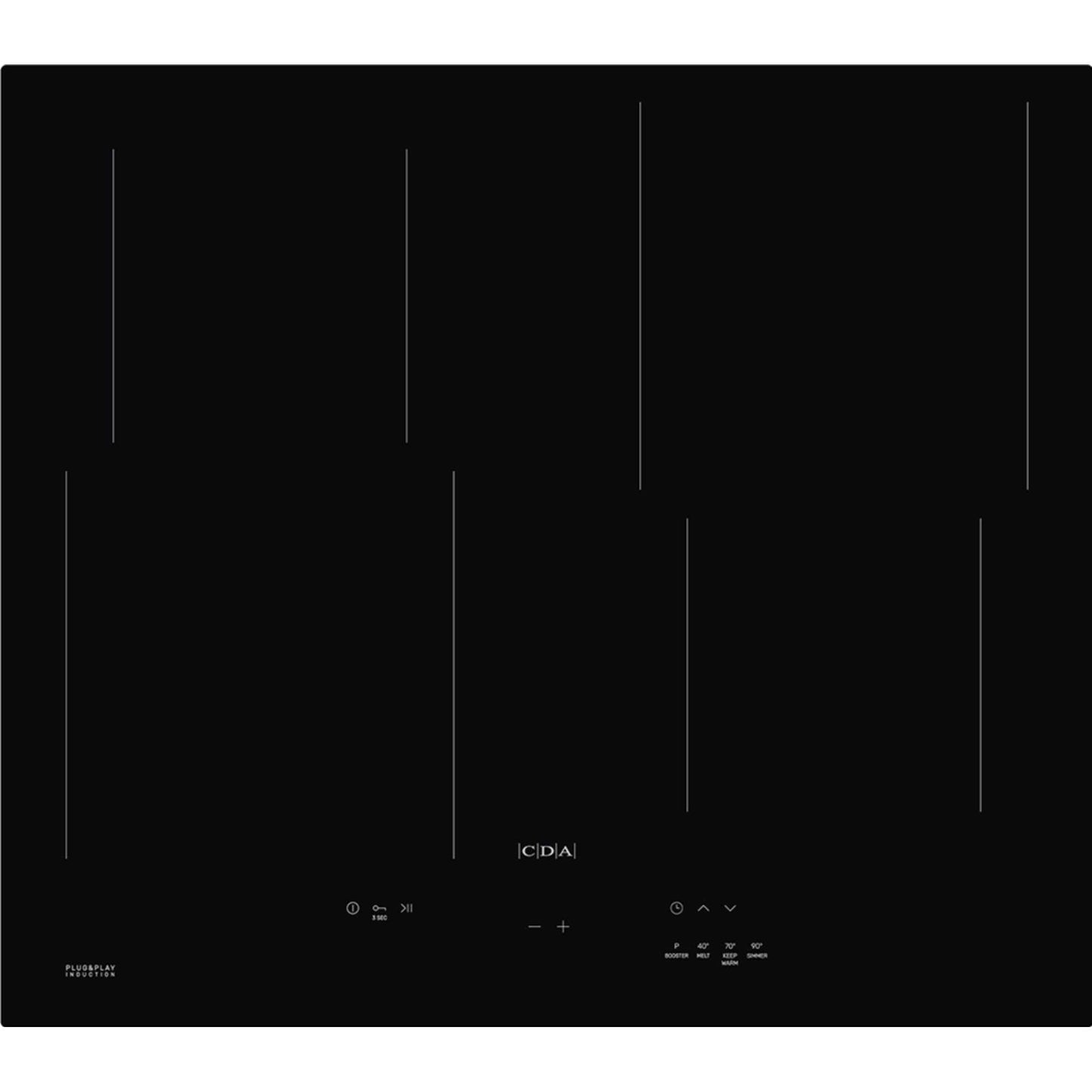 CDA HN6013FR 60cm 4 Burner Plug & Play Hob - Black
