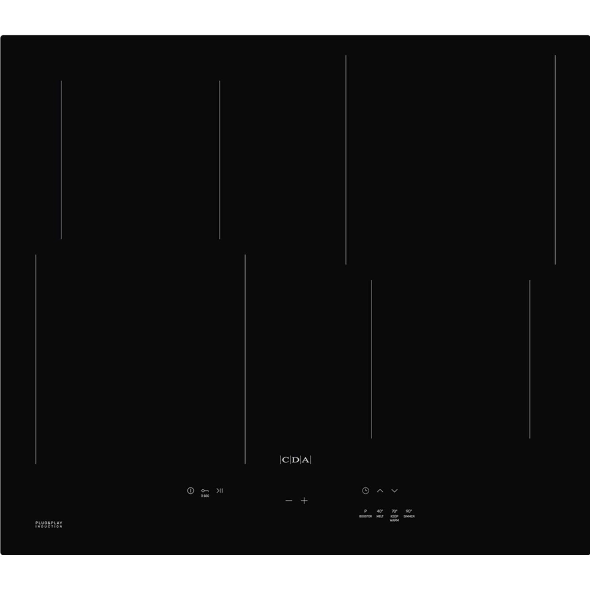 CDA HN6013FR 60cm 4 Burner Plug & Play Hob - Black