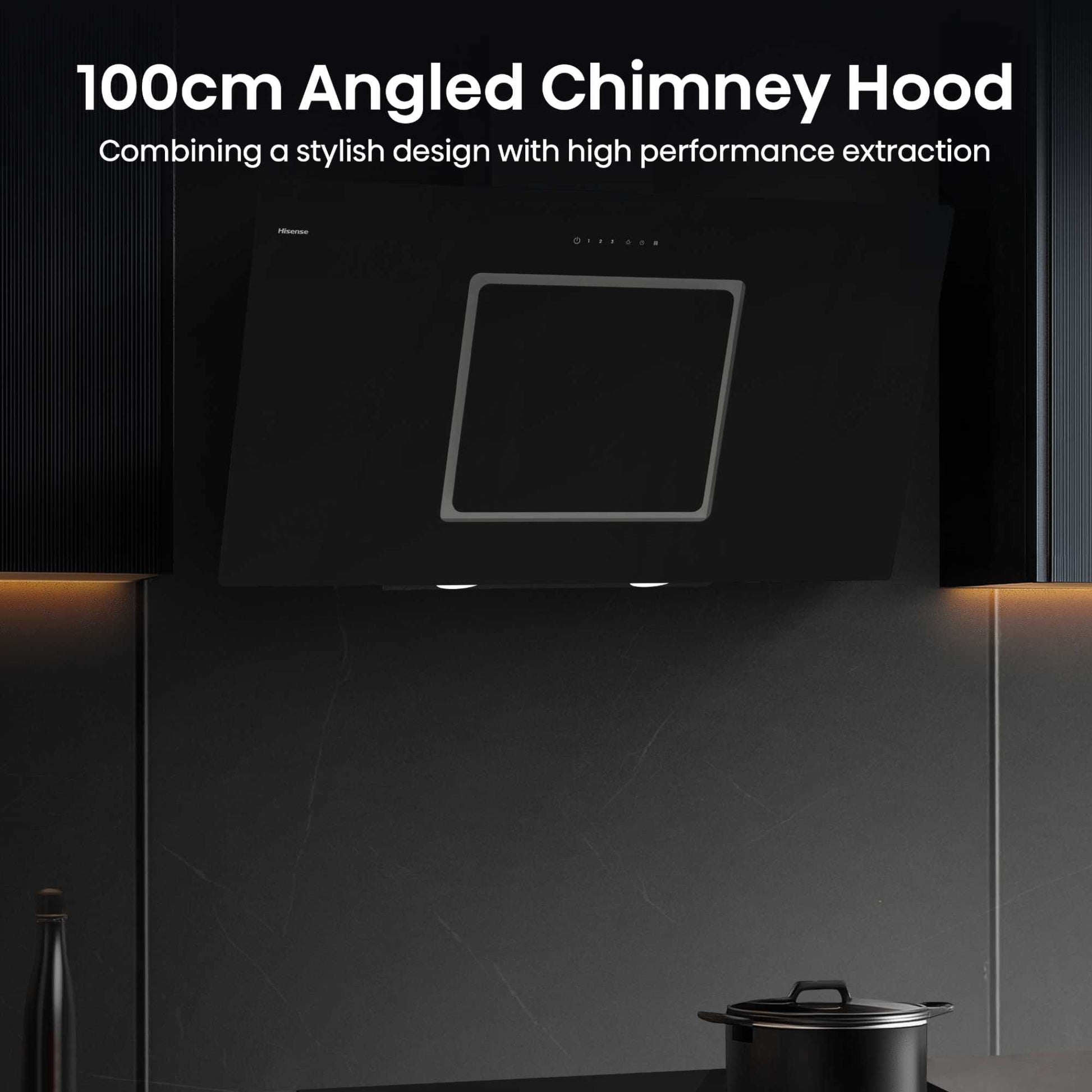 Hisense Hi4 Decorative CH10IN14BBUK 100cm Built-In Chimney Hood - Black