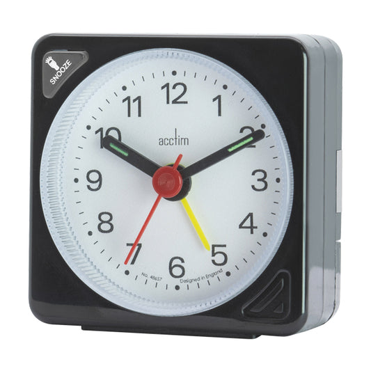 Ingot Analogue Alarm Clock Black