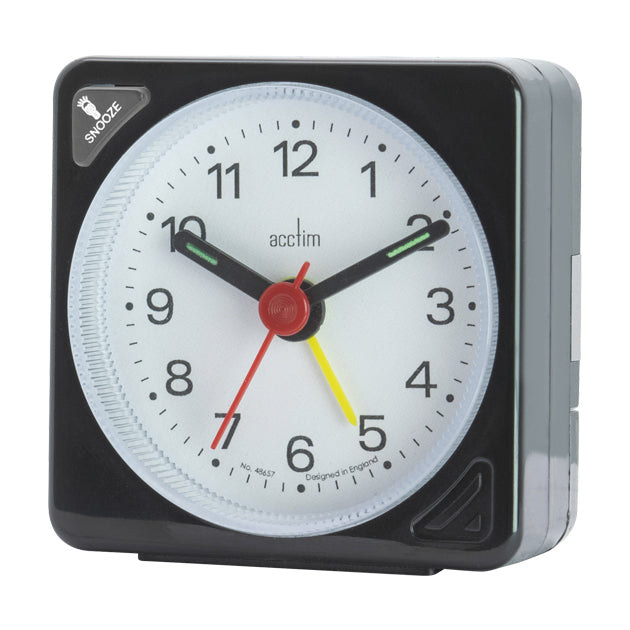 INGOT ANALOGUE ALARM CLOCK BLACK