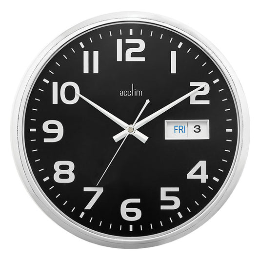 SUPERVISOR WALL CLOCK WITH DATE BLACK