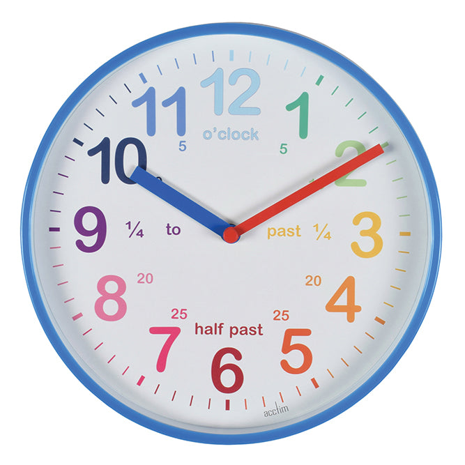 (DNO) WICKFORD TIME TEACH WALL CLOCK BLUE