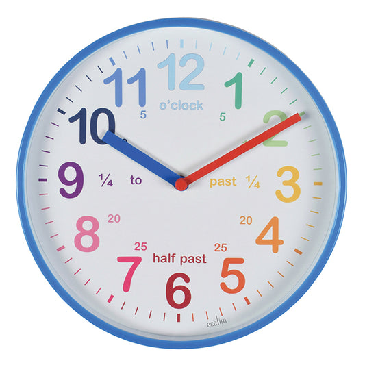 (DNO) WICKFORD TIME TEACH WALL CLOCK BLUE