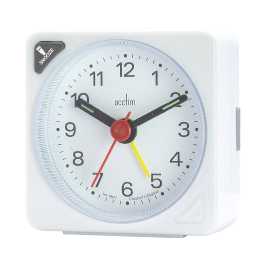 Ingot Analogue Alarm Clock White