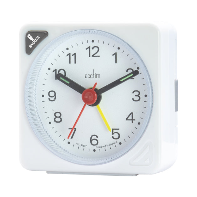 INGOT ANALOGUE ALARM CLOCK WHITE