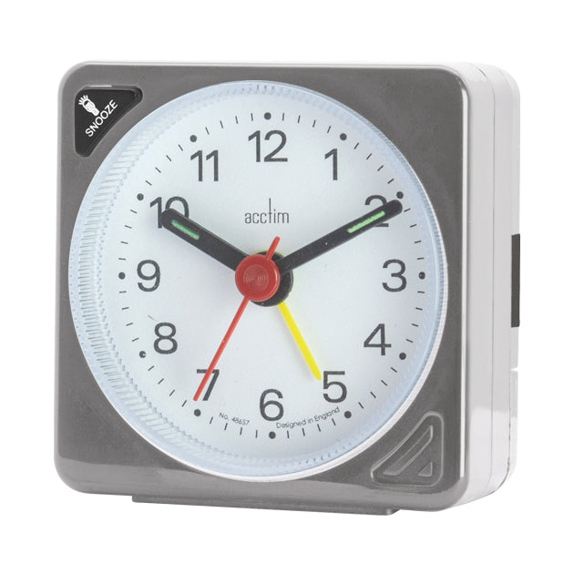 INGOT ANALOGUE ALARM CLOCK GREY