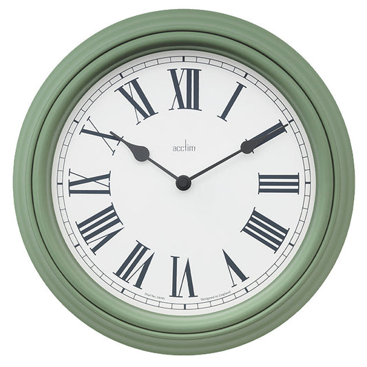 (DNO) 28CM DEVONSHIRE MODEN COUNTRY WALL CLK SAGE