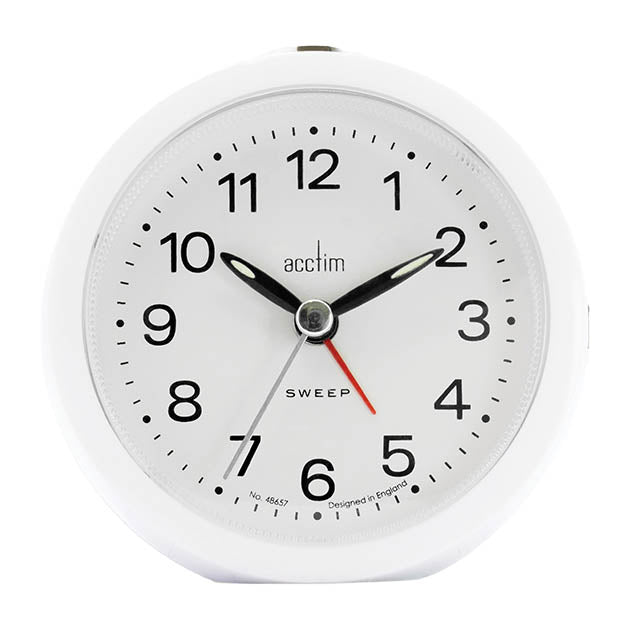 ELANA NON-TICKING ANALOGUE ALARM CLOCK WHITE