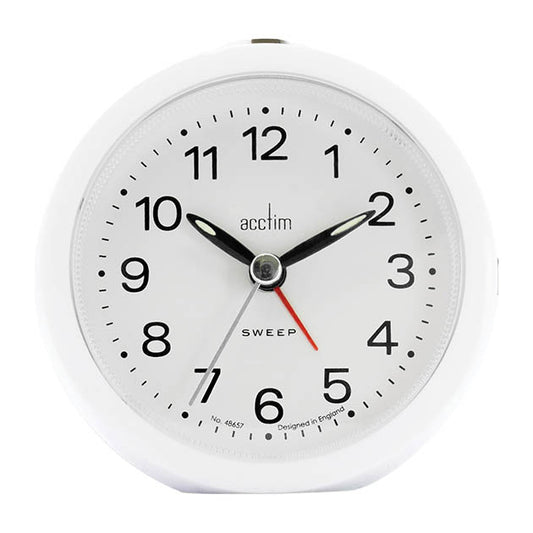 Elana Non-Ticking Analogue Alarm Clock White