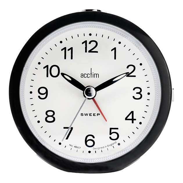 ELANA NON-TICKING ANALOGUE ALARM CLOCK BLACK