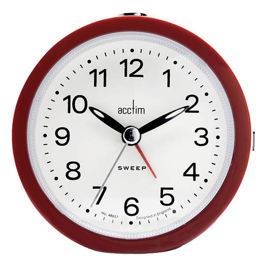 Elana Non-Ticking Analogue Alarm Clock Red