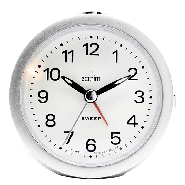 ELANA NON-TICKING ANALOGUE ALARM CLOCK SILVER