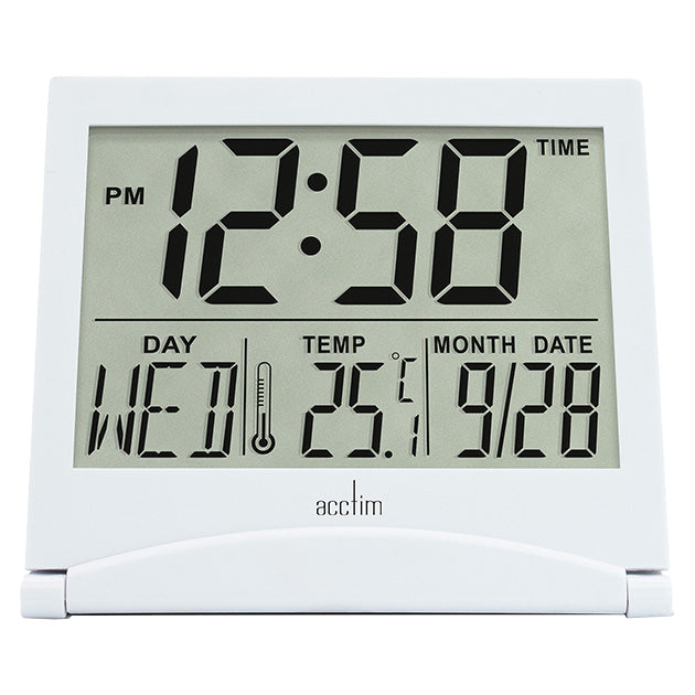 (DNO) MINI FLIP 2 LCD ALARM CLOCK WHITE