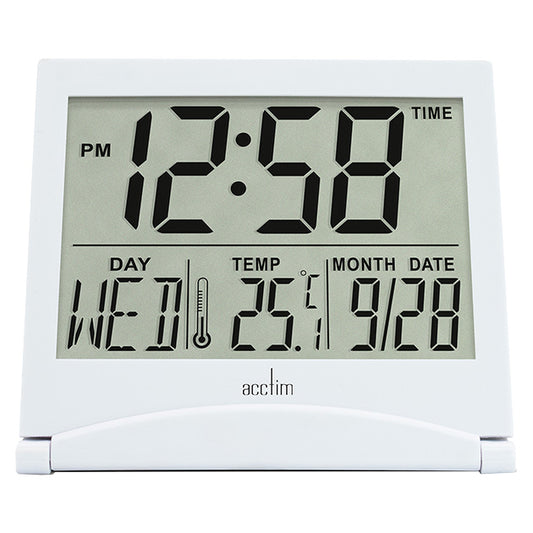 (DNO) MINI FLIP 2 LCD ALARM CLOCK WHITE