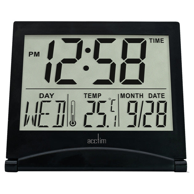 MINI FLIP 2 LCD ALARM CLOCK BLACK