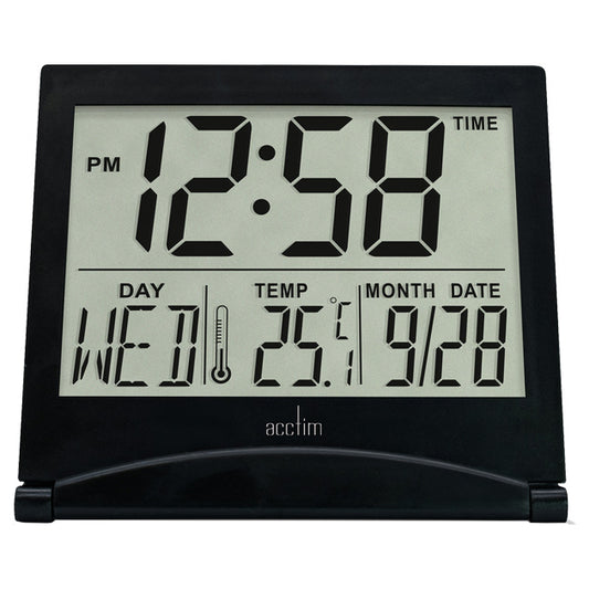 Mini Flip 2 LCD Alarm Clock Black