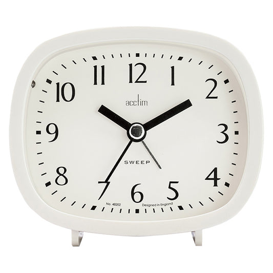 Hilda Retro Non-Ticking Alarm Clock White