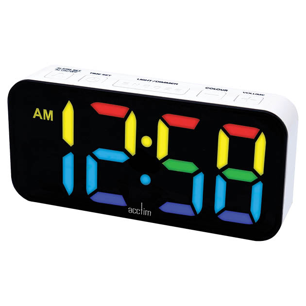 JAXON LED COLOUR CHANGE ALARM CLOCK WHITE